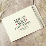 Personalised Mr & Mrs Hardback Guest Book & Pen - Guest Books at Gift Moments