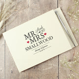 Personalised Mr & Mrs Hardback Guest Book & Pen - Guest Books at Gift Moments