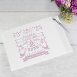 Personalised Pink Papercut Style Hardback Guest Book & Pen - Guest Books at Gift Moments