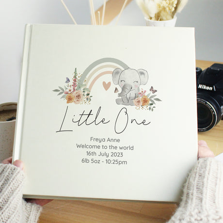 Personalised Floral Elephant Square Photo Album - Photo Albums at Gift Moments