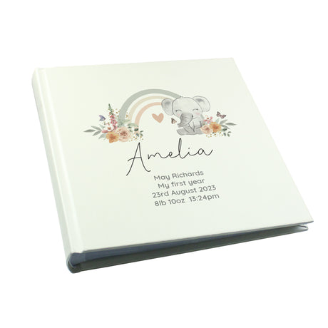 Personalised Floral Elephant Square Photo Album - Photo Albums at Gift Moments