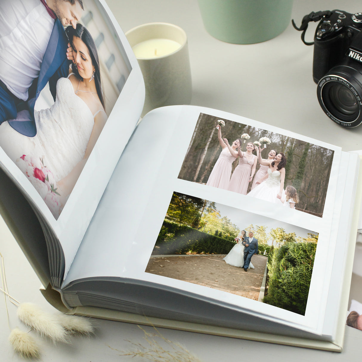 Personalised Gold Heart Couples Square Photo Album - Photo Albums at Gift Moments