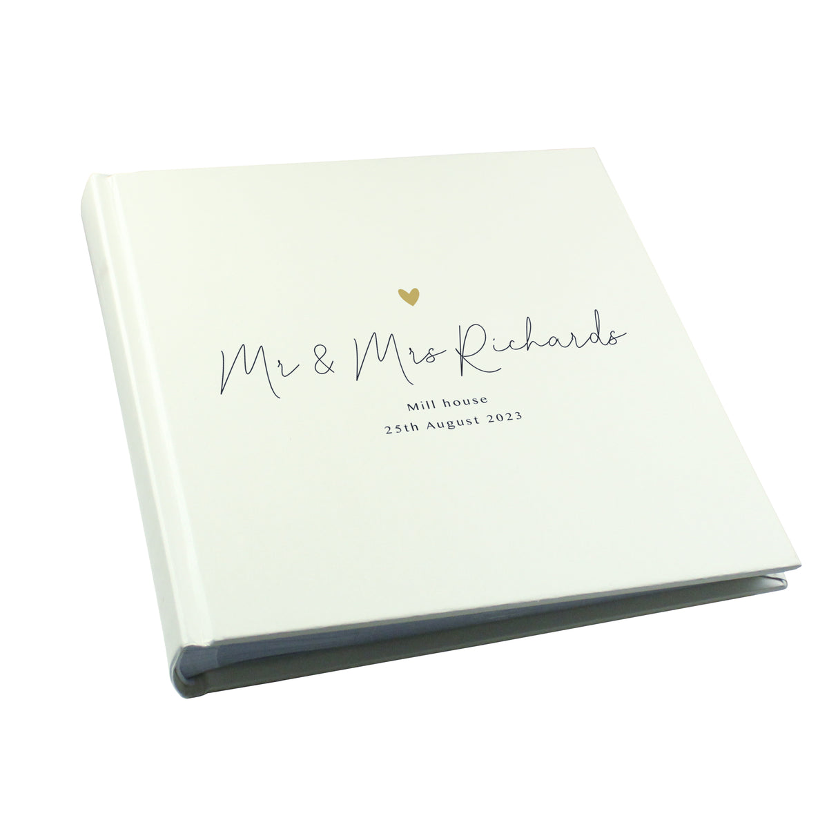 Personalised Gold Heart Couples Square Photo Album - Photo Albums at Gift Moments