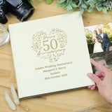 Personalised 50th Golden Wedding Anniversary photograph album 6x4 4x6 pictures - Photo Albums at Gift Moments