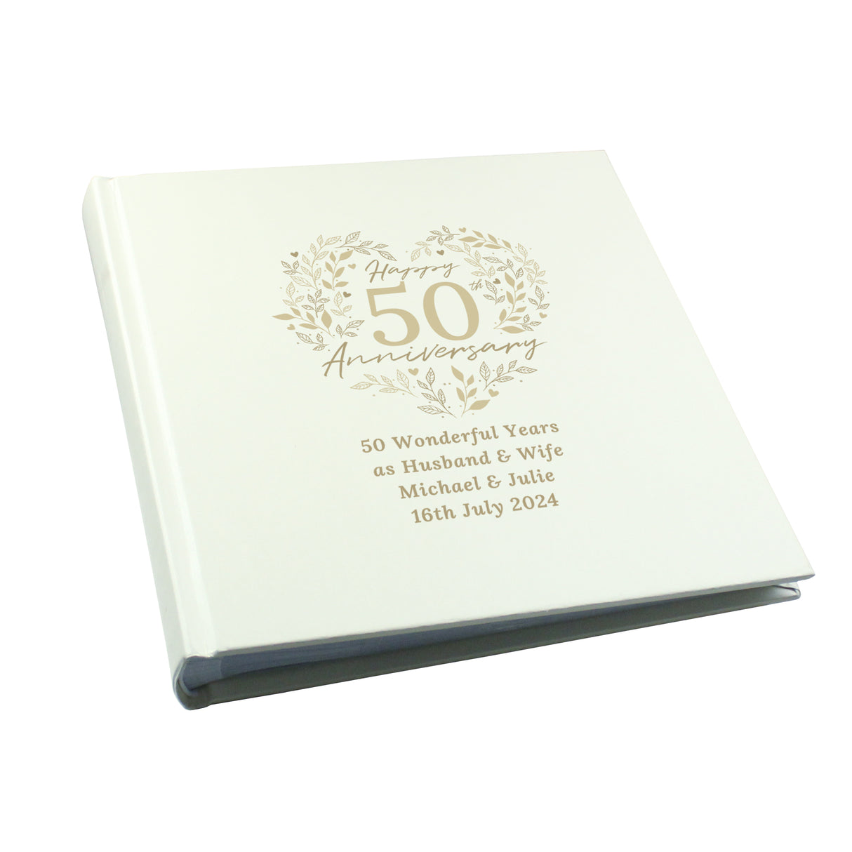 Personalised 50th Golden Wedding Anniversary photograph album 6x4 4x6 pictures - Photo Albums at Gift Moments