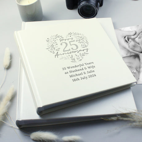 Personalised 25th Silver Wedding Anniversary Photo Album Default Title - Photo Albums at Gift Moments