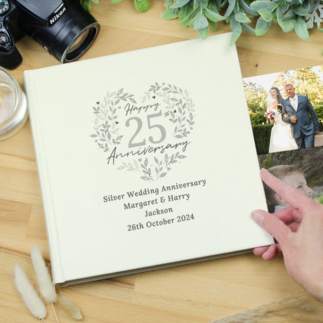 Personalised 25th Silver Wedding Anniversary Photo Album - Photo Albums at Gift Moments