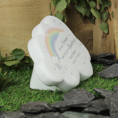 Personalised Rainbow Elephant Cloud Memorial Resin Stone - Memorials at Gift Moments