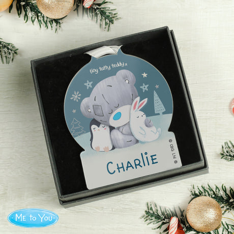 Personalised Tiny Tatty Teddy Snow Globe: 2 - Christmas Decorations