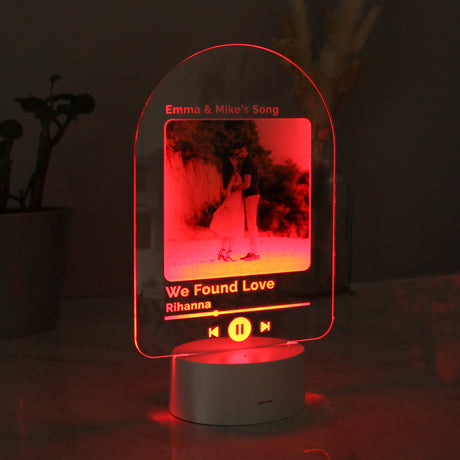 Personalised Our Song Photo Upload LED Colour Changing Light - Lighting at Gift Moments