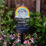 Personalised Rainbow Bridge Pet Memorial Outdoor Solar Light