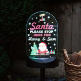 Personalised Santa Stop Here Outdoor Solar Light Default Title - LED Lighting at Gift Moments