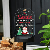 Personalised Santa Stop Here Outdoor Solar Light - LED Lighting at Gift Moments