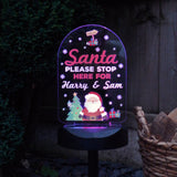 Personalised Santa Stop Here Outdoor Solar Light - LED Lighting at Gift Moments