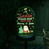 Personalised Santa Stop Here Outdoor Solar Light - LED Lighting at Gift Moments