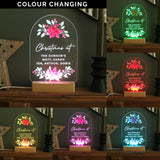 Personalised Christmas Poinsettia Wooden Based LED Light - LED Lighting at Gift Moments