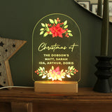 Personalised Christmas Poinsettia Wooden Based LED Light - LED Lighting at Gift Moments