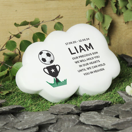 Personalised Football Resin Memorial Cloud - Memorials at Gift Moments