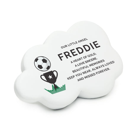 Personalised Football Resin Memorial Cloud - Memorials at Gift Moments