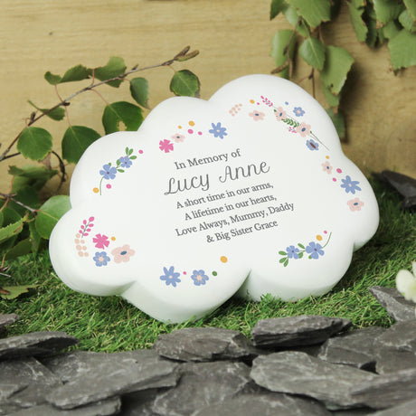 Personalised Floral Resin Memorial Cloud Default Title - Memorials at Gift Moments