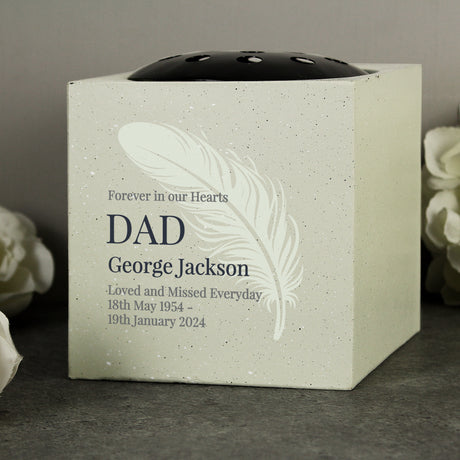 Personalised Feather Memorial Vase - Vases & Plant Pots at Gift Moments