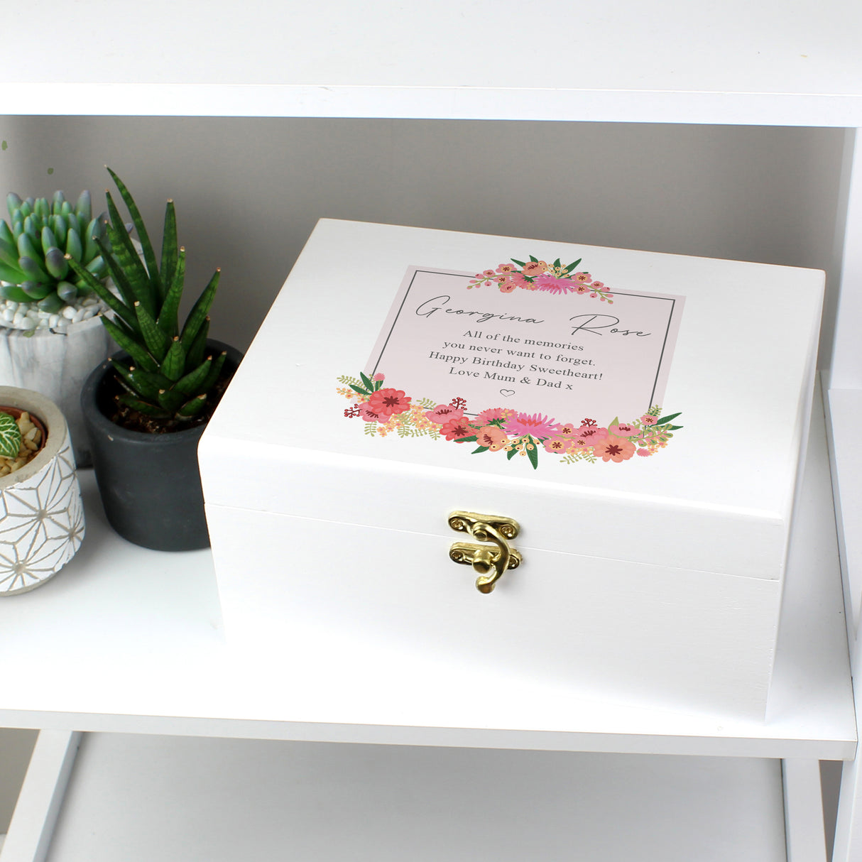 Personalised Floral Wishes Keepsake Box: 2 - Keepsake Boxes By Gift Moments