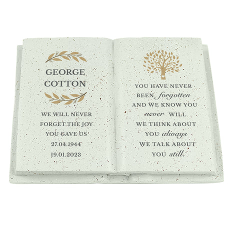 Personalised Family Tree Memorial Resin Book - Memorials at Gift Moments