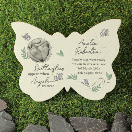 Personalised Butterflies Appear Photo Upload Memorial Resin Butterfly - Memorials at Gift Moments