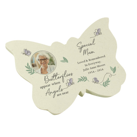 Personalised Butterflies Appear Photo Upload Memorial Resin Butterfly - Memorials at Gift Moments