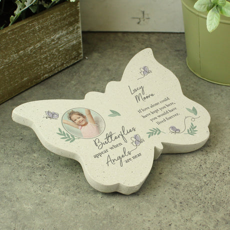 Personalised Butterflies Appear Photo Upload Memorial Resin Butterfly - Memorials at Gift Moments