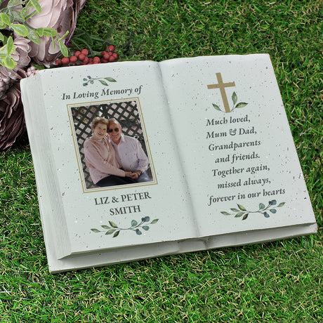 Personalised Memorial Cross Photo Upload Resin Book - Memorials at Gift Moments