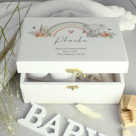 Personalised Elephant Wooden Keepsake Box - Keepsake Boxes at Gift Moments