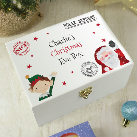 Personalised Small White Christmas Eve Box - Keepsake Boxes at Gift Moments