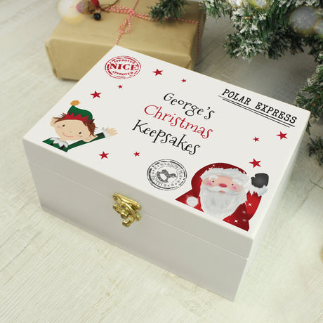 Personalised Small White Christmas Eve Box - Keepsake Boxes at Gift Moments