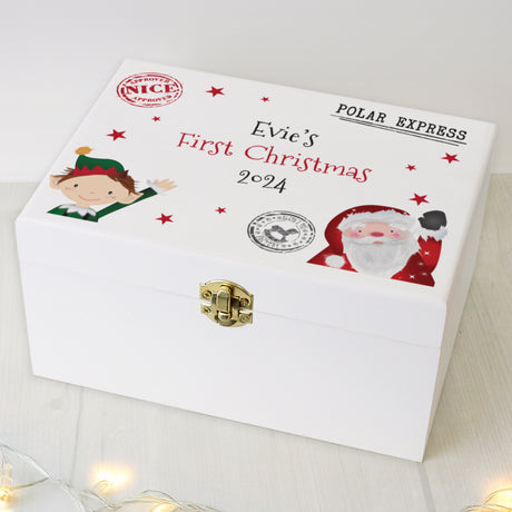 Personalised Small White Christmas Eve Box - Keepsake Boxes at Gift Moments