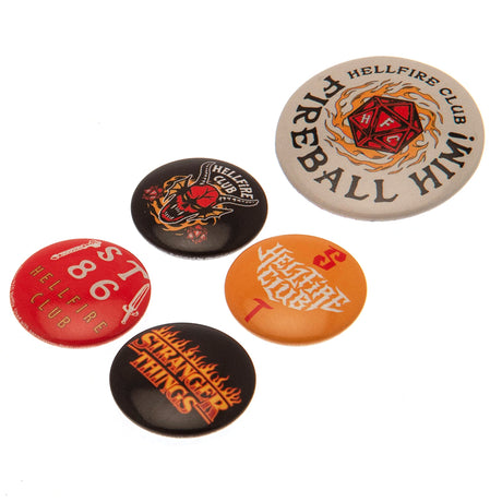 Stranger Things Hellfire Club Button Badge Set - Badges at Gift Moments