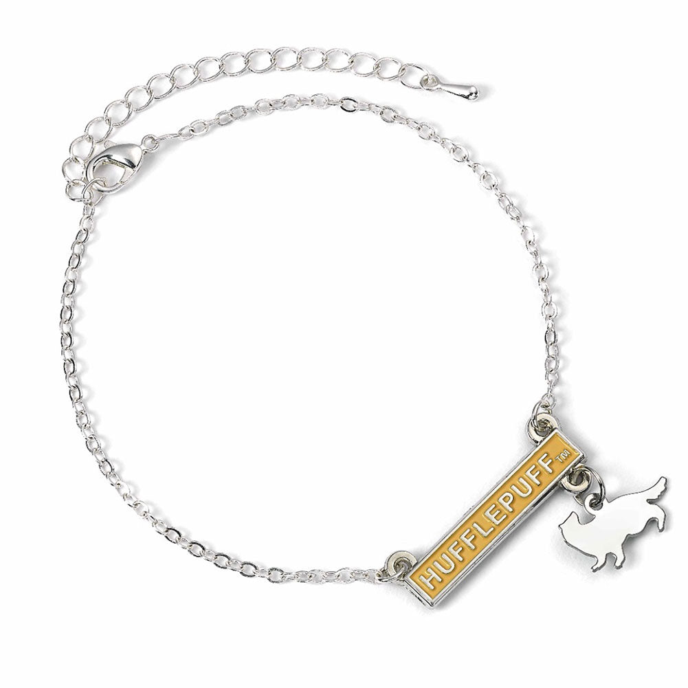 Harry Potter Silver Plated Bar Bracelet Hufflepuff Default Title - Jewellery at Gift Moments