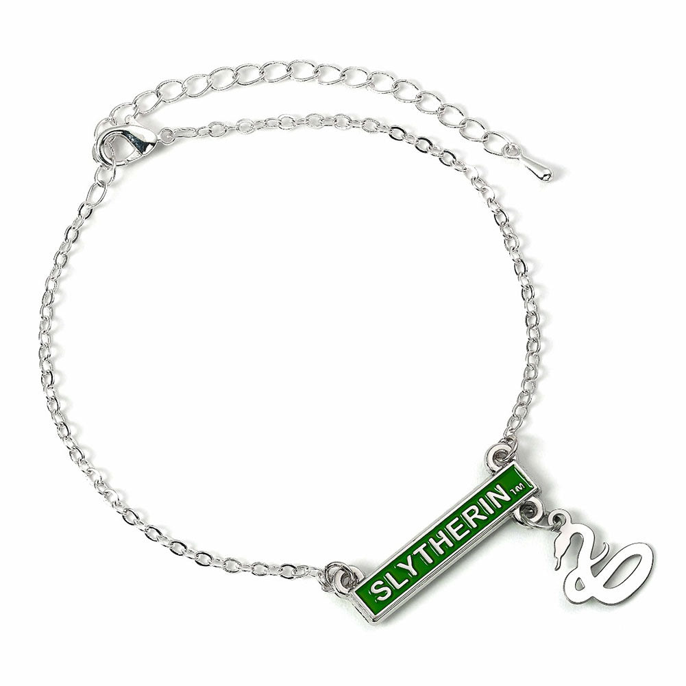 Harry Potter Silver Plated Bar Bracelet Slytherin Default Title - Jewellery at Gift Moments