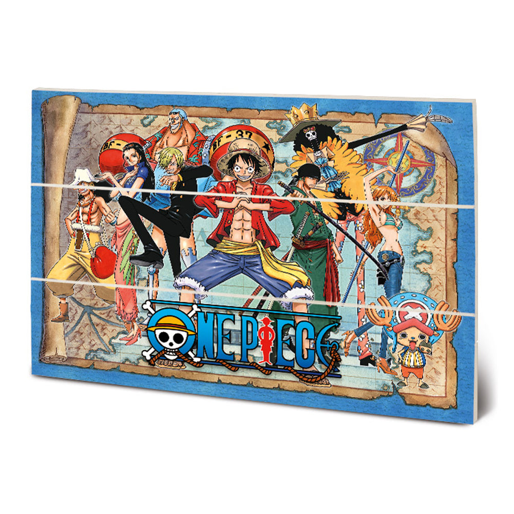 One Piece Wood Print - Straw Hat Pirates Map Artwork Default Title - Wall Art at Gift Moments