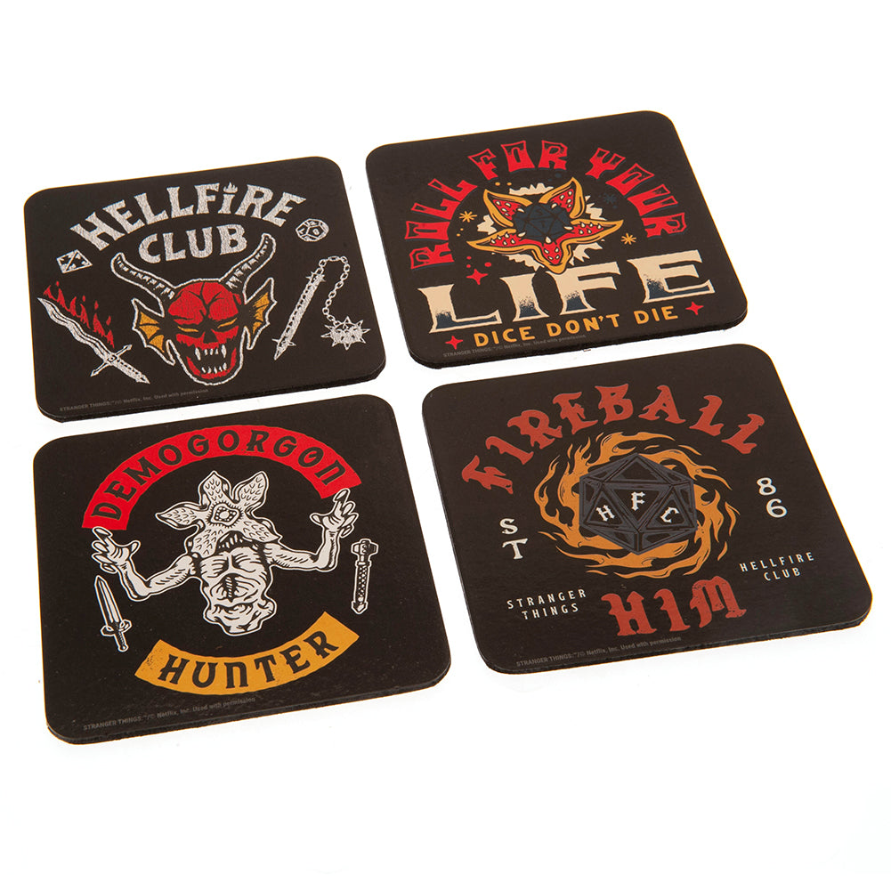 Stranger Things Hellfire Club Coaster Set Default Title - Coasters at Gift Moments