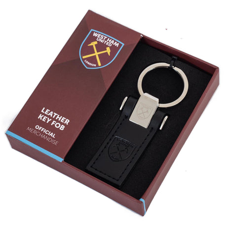 West Ham United FC Leather Key Fob - Keyrings at Gift Moments