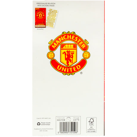 Manchester United FC Personalised Birthday Card - Greeting Cards at Gift Moments