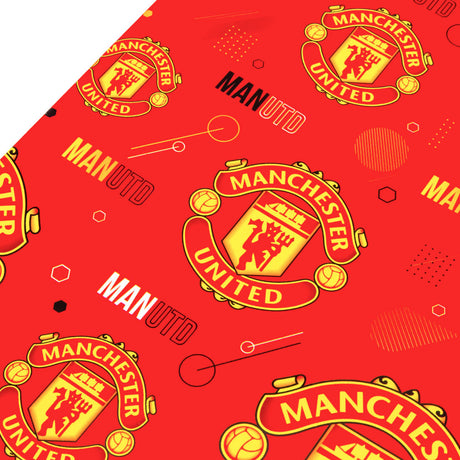 Manchester United FC Text Gift Wrap - Gift Wrap & Bags at Gift Moments