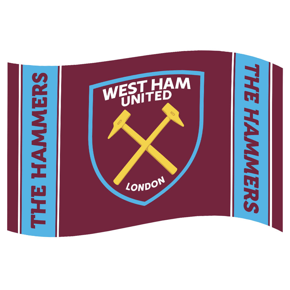 West Ham United FC Crest Stripe Flag Default Title - Flags & Banners at Gift Moments