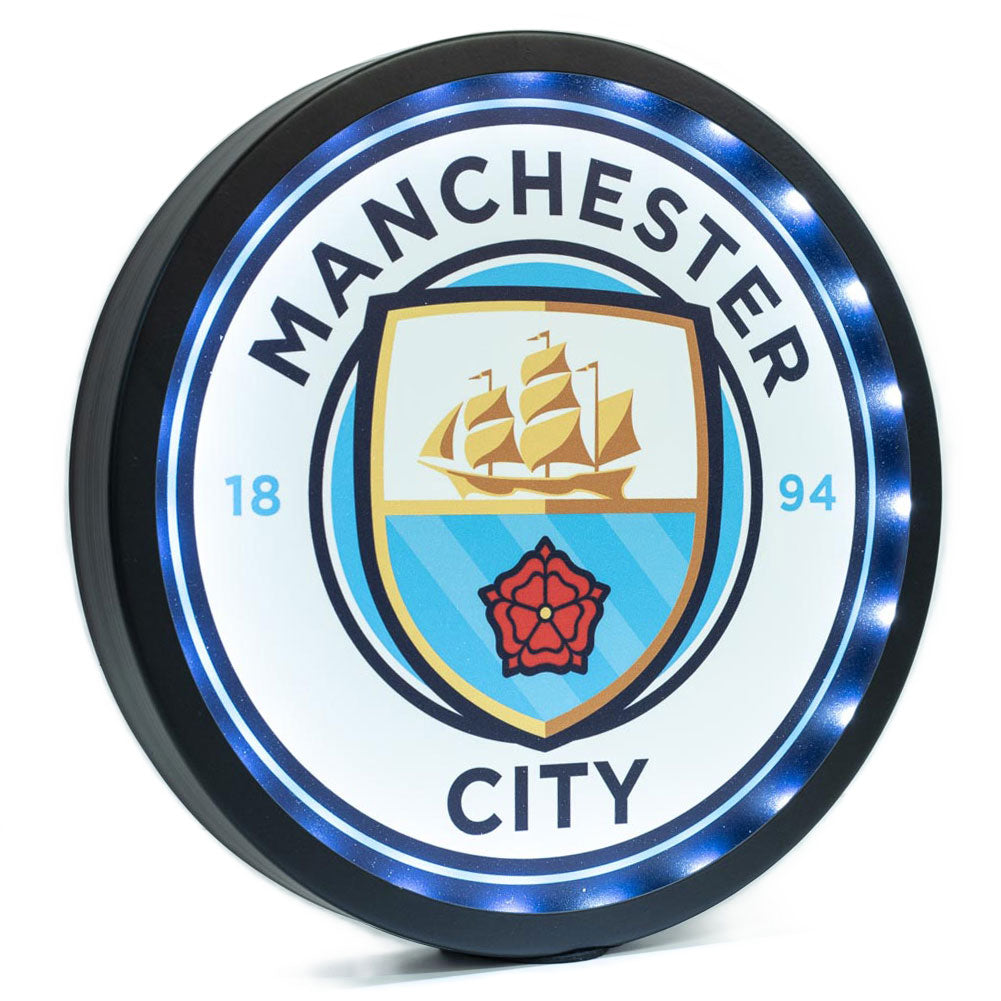 Manchester City FC Metal LED Logo Sign - Signs & Plaques at Gift Moments