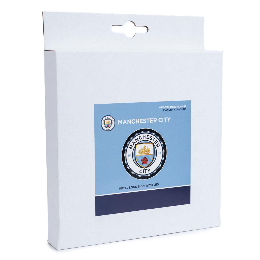 Manchester City FC Metal LED Logo Sign - Signs & Plaques at Gift Moments