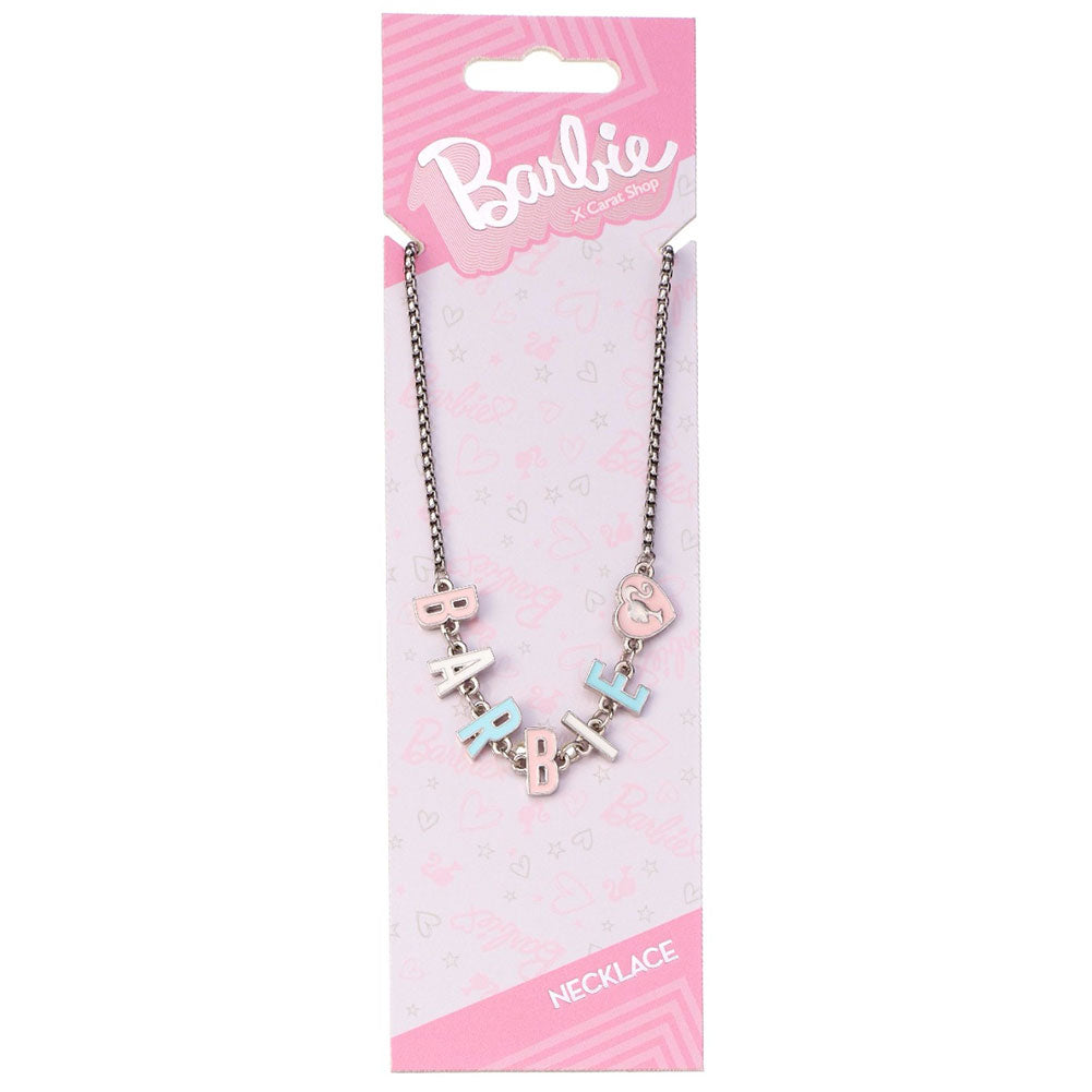 Barbie Silver Plated Enamel Letter Necklace - Jewellery at Gift Moments