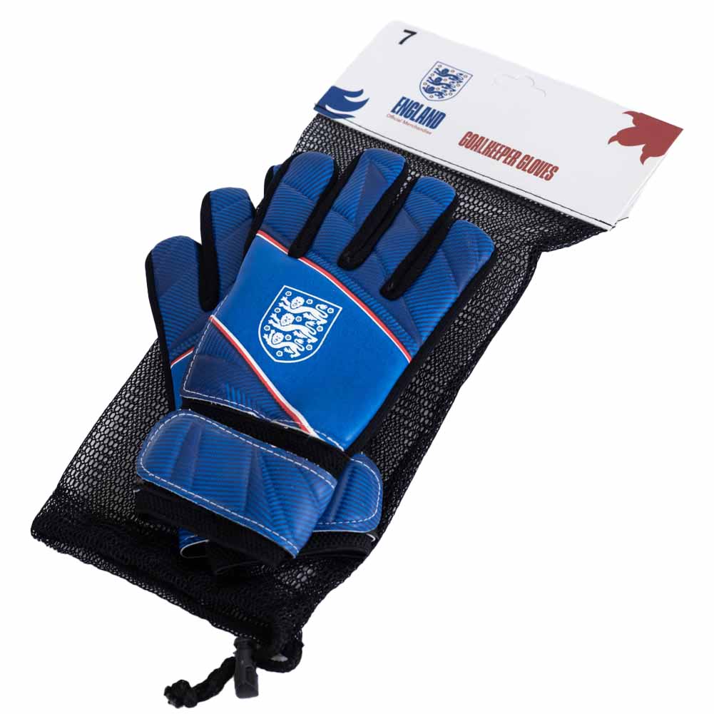 England FA Goalkeeper Gloves for Youths - Blue Delta Design - Gloves at Gift Moments