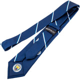 Manchester City FC Stripe Tie - Navy Blue and White - Ties at Gift Moments