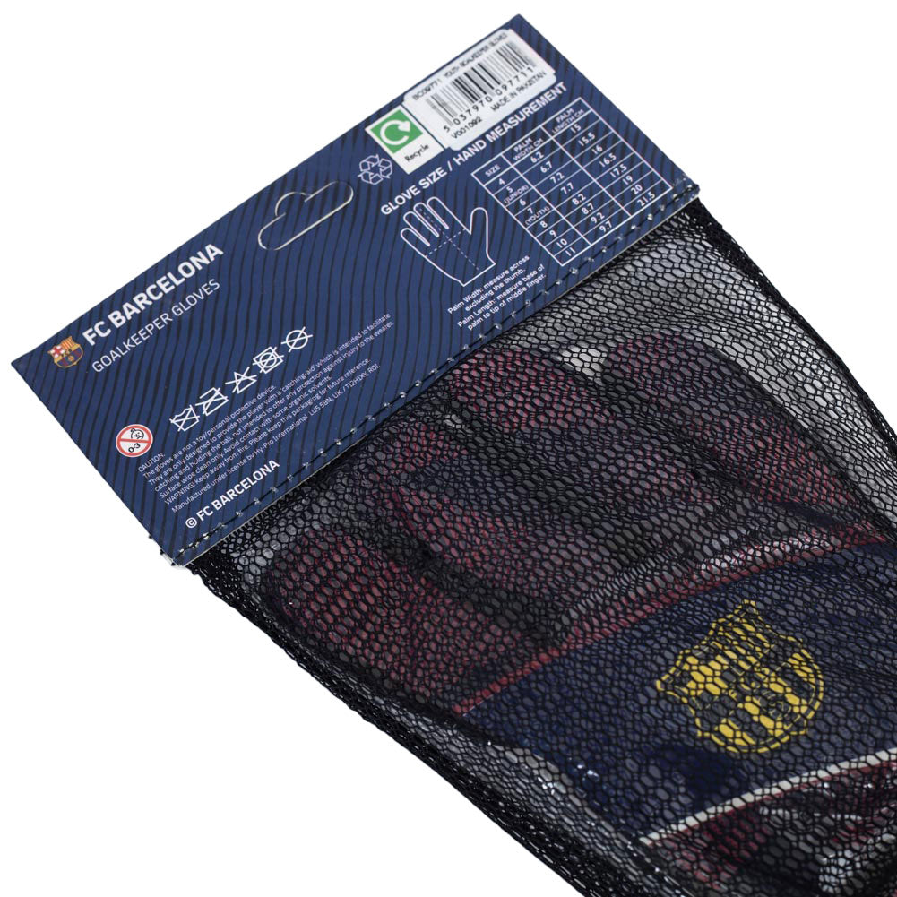 FC Barcelona Fuse Goalkeeper Gloves - Youths Size - Gloves at Gift Moments